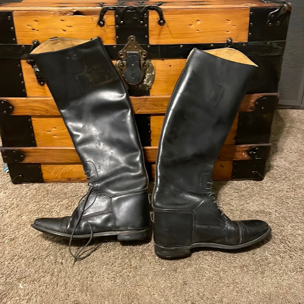 Equestrian Leather Horseback riding boots. Made in England. 6.5